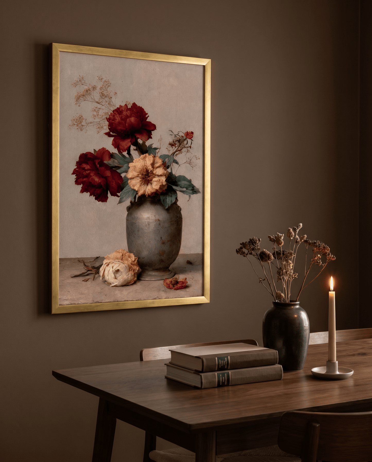 Muted Still Life with Roses - The Midnight Archive