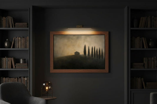 Cypress and Villa in Mist - The Midnight Archive