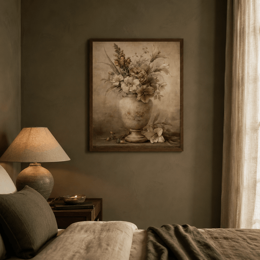 Faded Floral Urn Canvas - The Midnight Archive