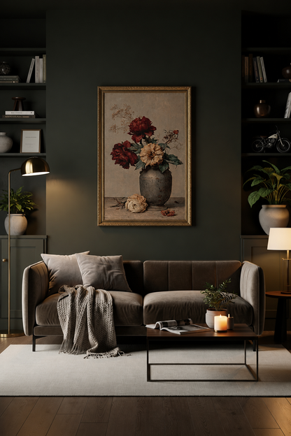 Muted Still Life with Roses