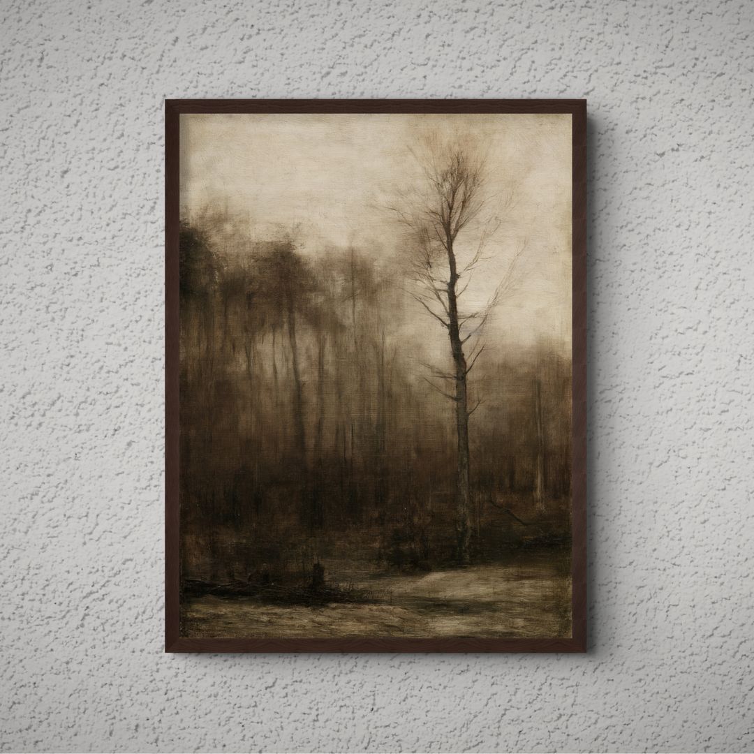 Bare Tree at Dusk Canvas - The Midnight Archive