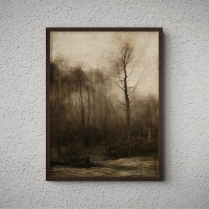 Bare Tree at Dusk Canvas - The Midnight Archive