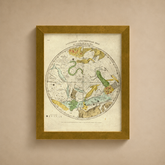 Northern Circumpolar Map — Burritt 1835 archival celestial chart print, The Midnight Archive