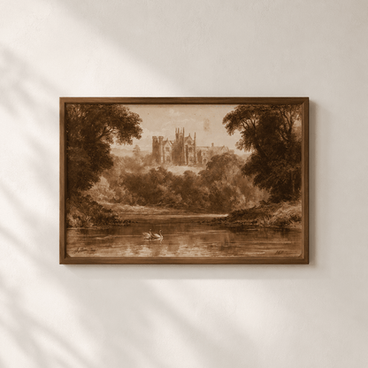 Swans Before the Manor Print - The Midnight Archive