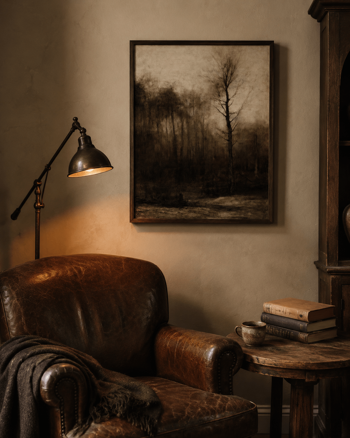 Bare Tree at Dusk Canvas - The Midnight Archive