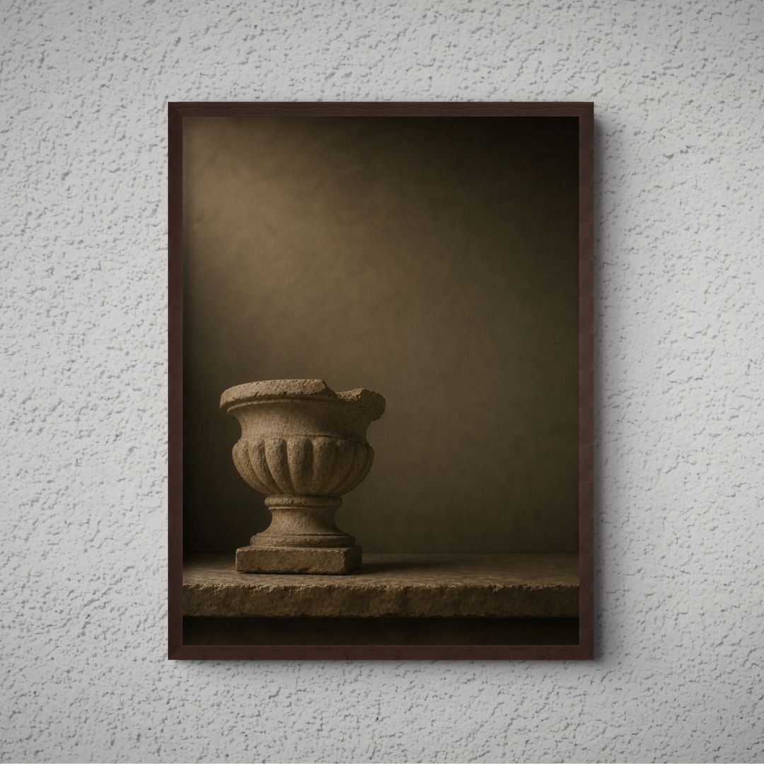 Stone Urn Fragment Print - The Midnight Archive