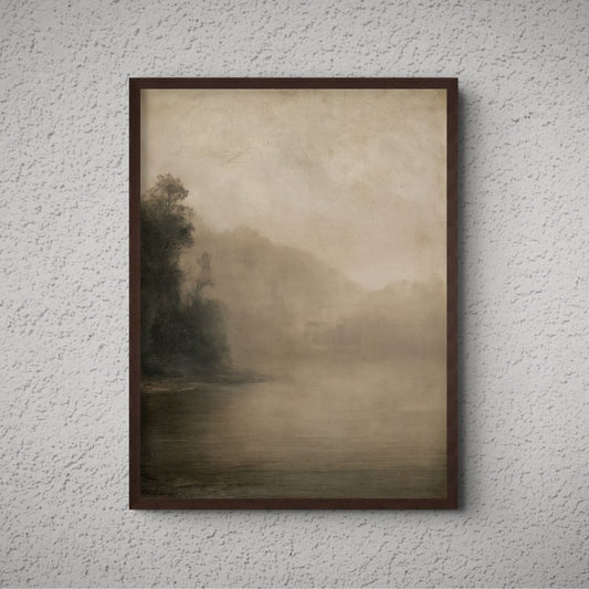 Lake in Mist Canvas - The Midnight Archive