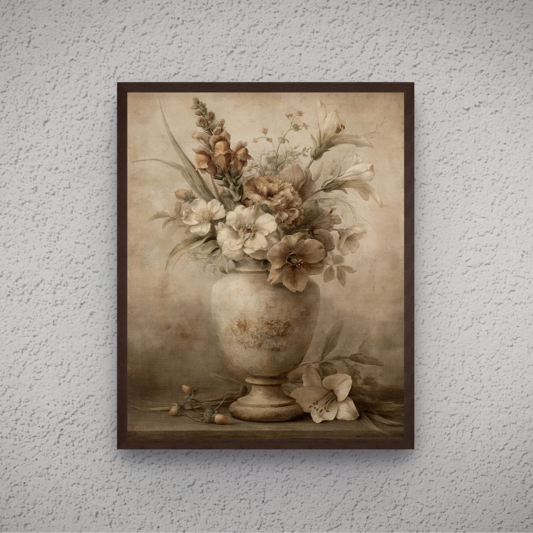 Faded Floral Urn Canvas - The Midnight Archive