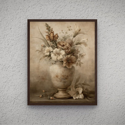 Faded Floral Urn Canvas - The Midnight Archive