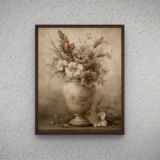 Faded Floral Urn Canvas - The Midnight Archive