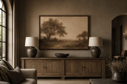 Lone Oak Mist Canvas - The Midnight Archive