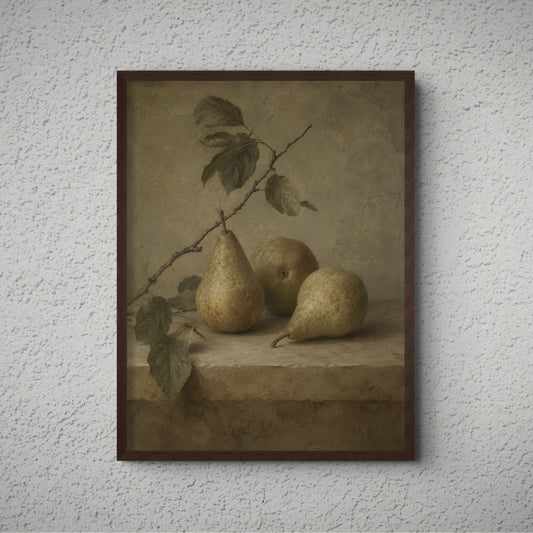 Pear Still Life Canvas - The Midnight Archive