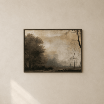 Two Deer Woodland Canvas - The Midnight Archive