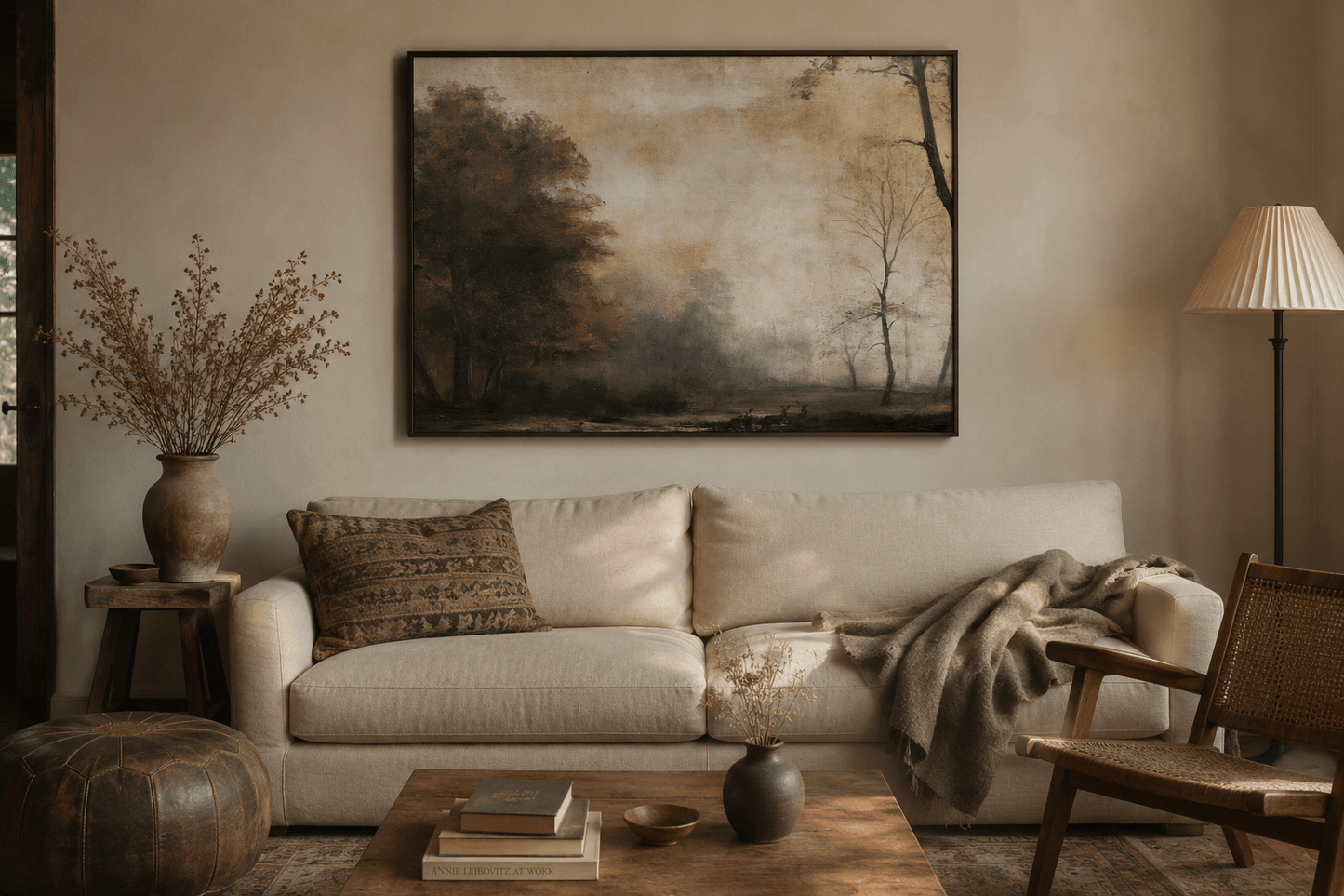 Two Deer Woodland Canvas - The Midnight Archive