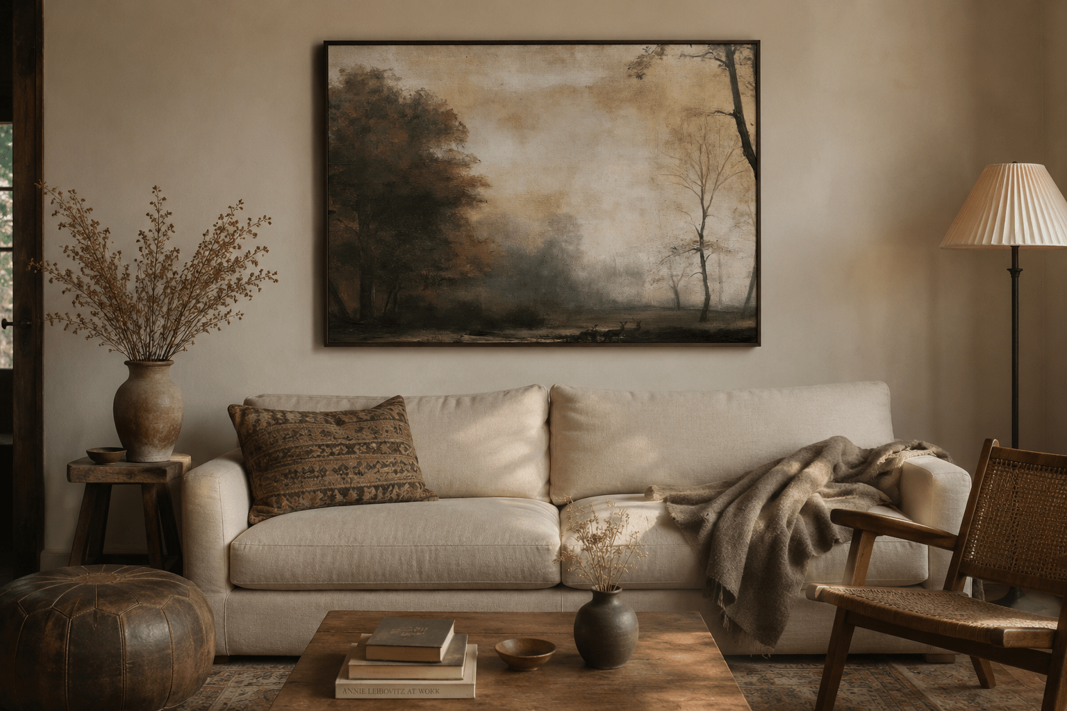 Two Deer Woodland Canvas - The Midnight Archive